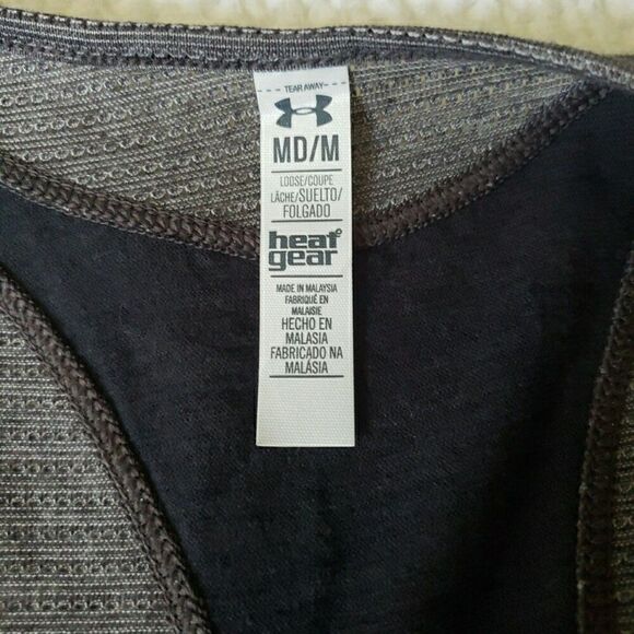 Under Armour Threadborne Tank Top Racerback Logo Heat Gear Active Black Size M - Picture 9 of 10